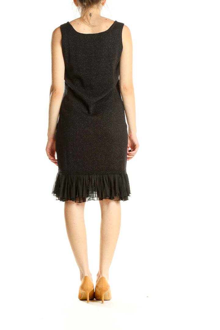 Black Sequin Cocktail Sheath Dress