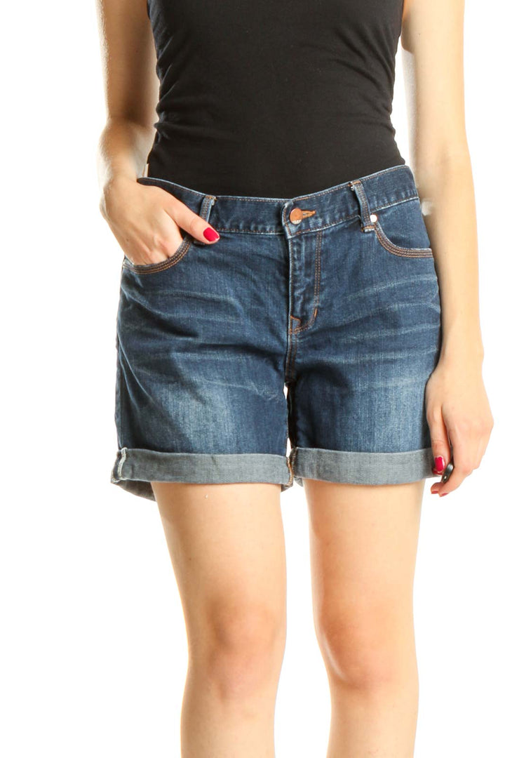 Blue Denim Casual Shorts