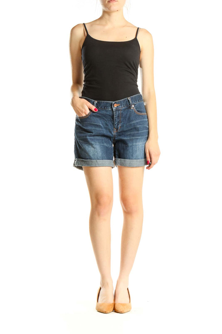 Blue Denim Casual Shorts