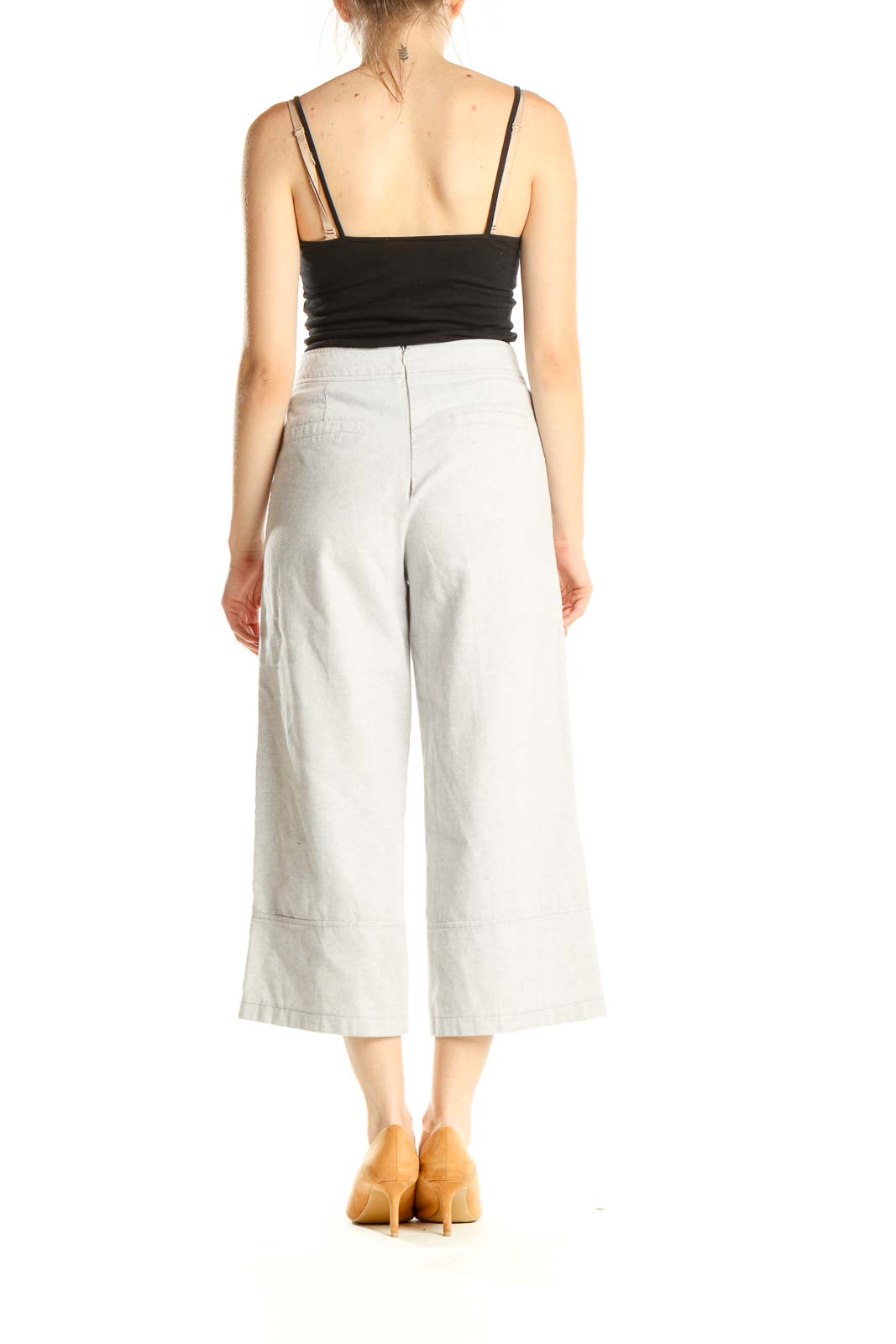 White All Day Wear Culottes Pants