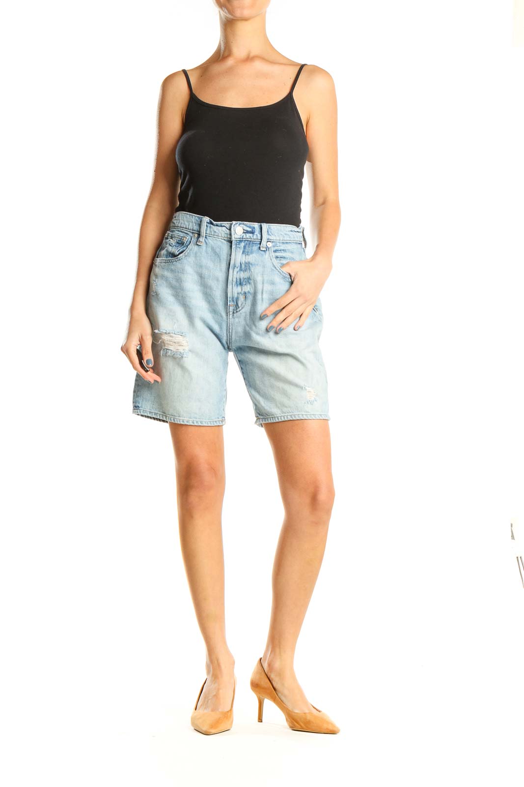 Blue Denim Casual Shorts