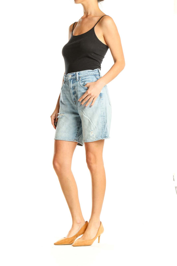 Blue Denim Casual Shorts