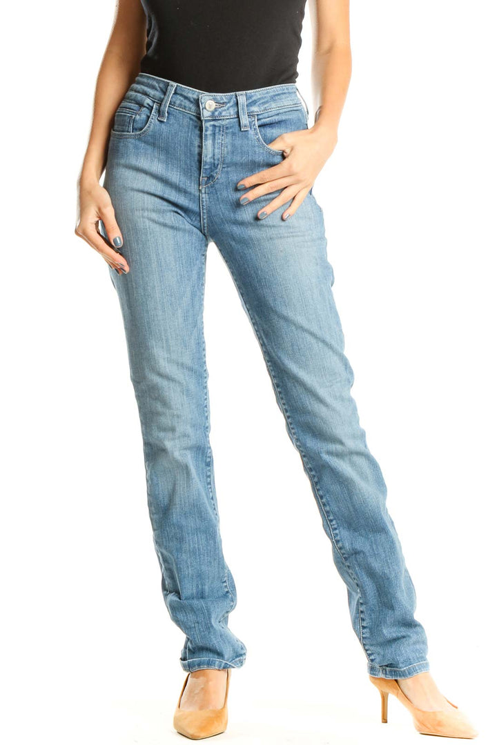 Blue Straight Leg Jeans