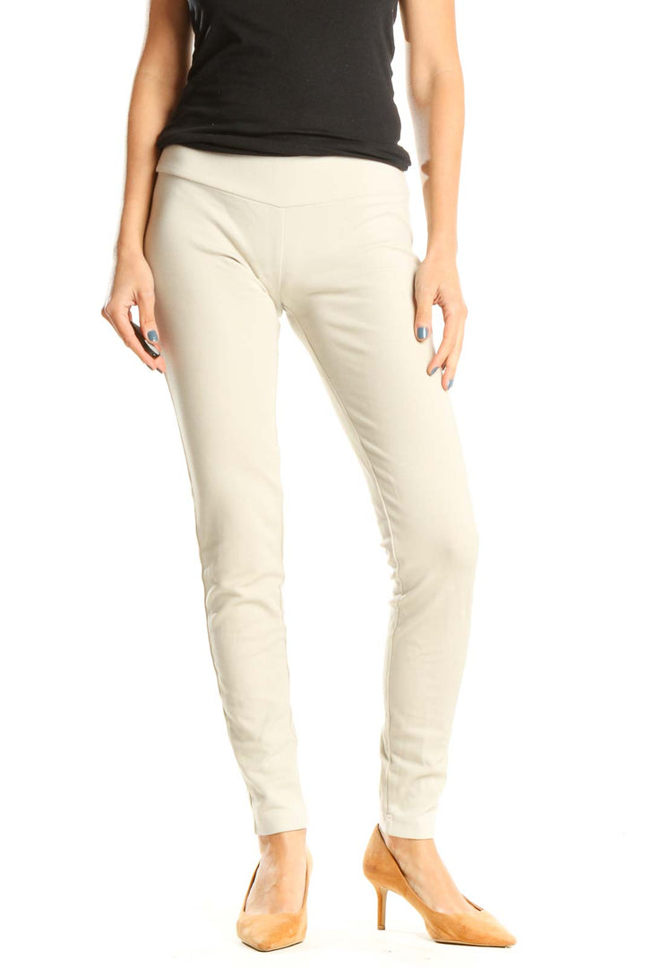 Beige Casual Leggings