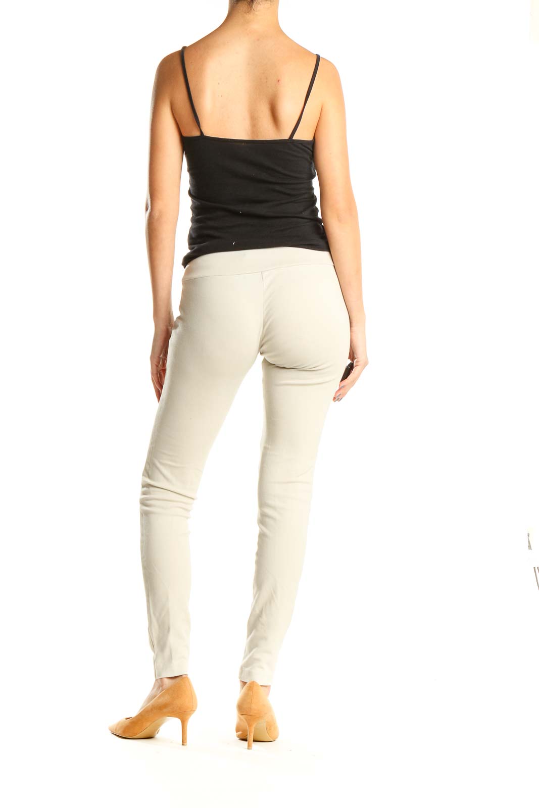 Beige Casual Leggings