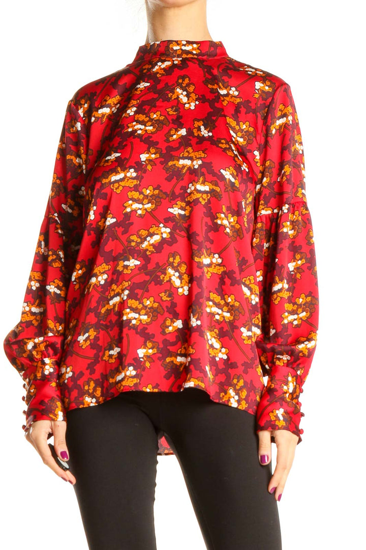 Red Printed Chic Top