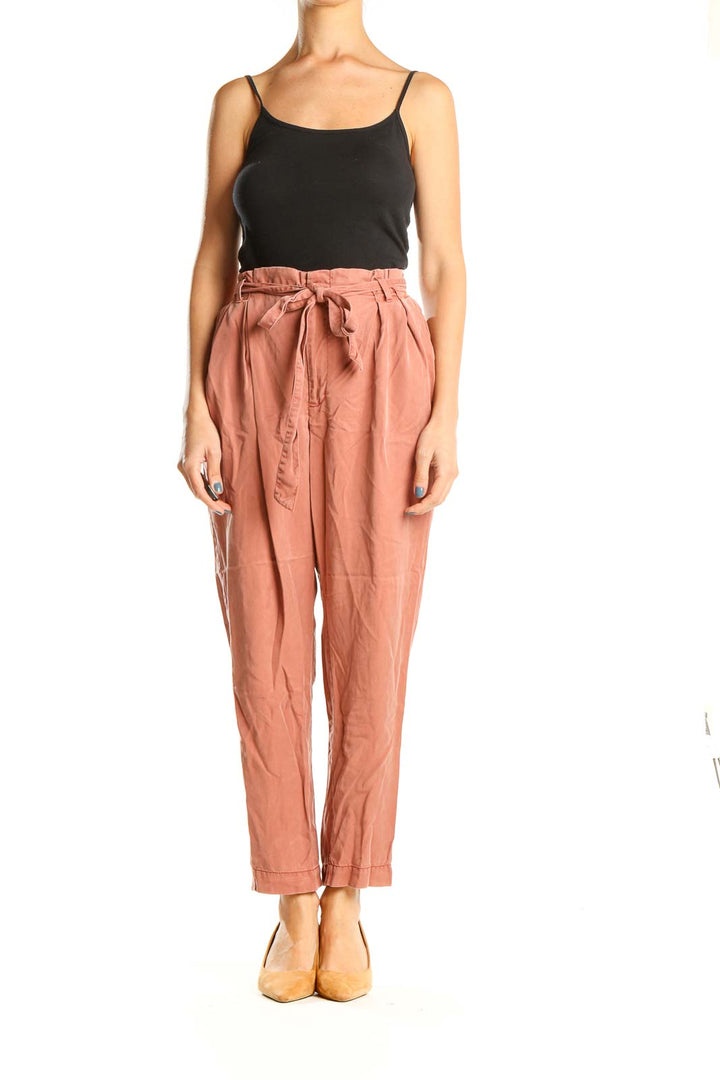 Mauve Casual Tie Waist Pants