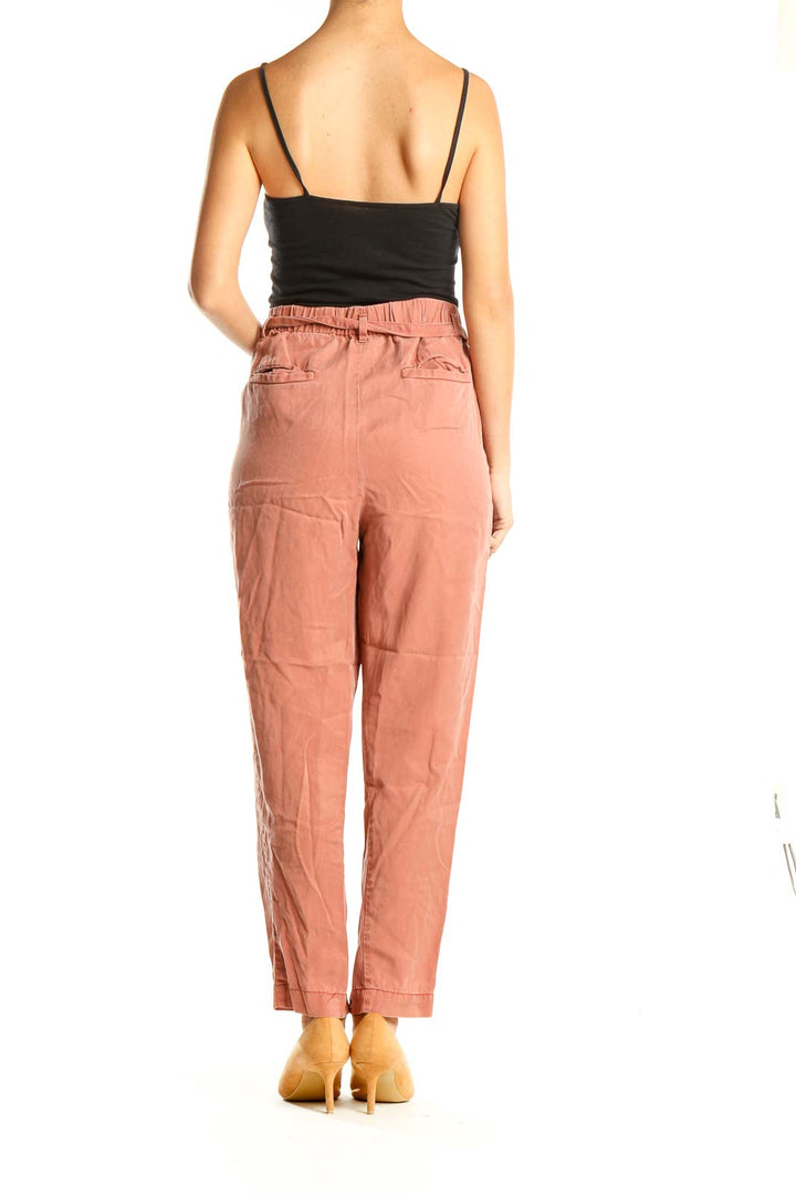 Mauve Casual Tie Waist Pants