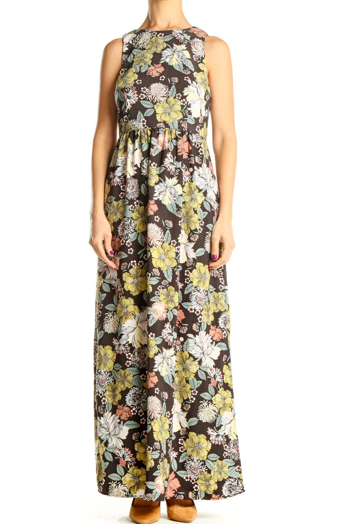 Multicolor Floral Print Bohemian Column Dress