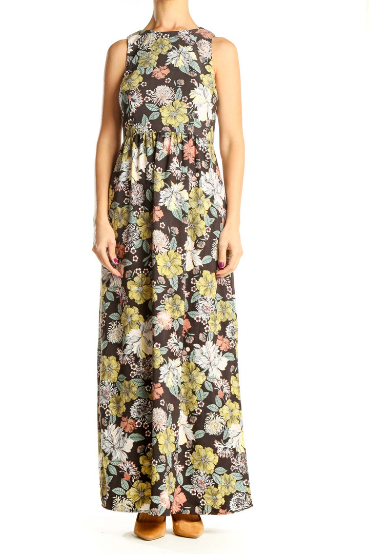 Multicolor Floral Print Bohemian Column Dress