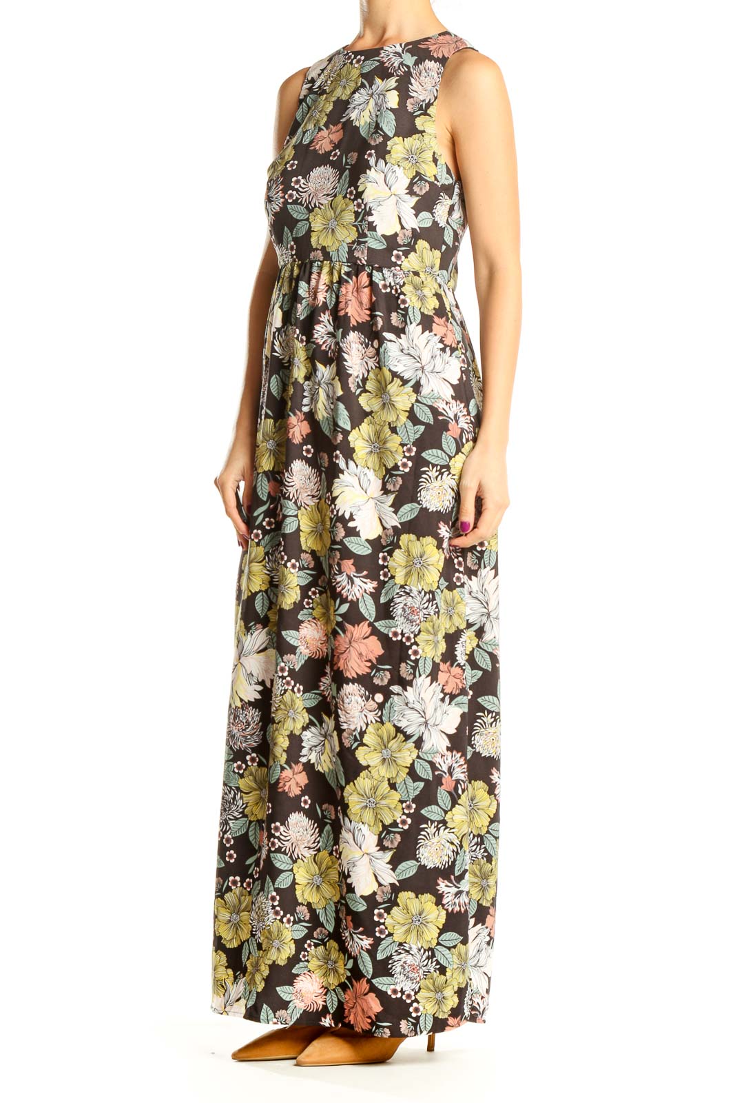 Multicolor Floral Print Bohemian Column Dress