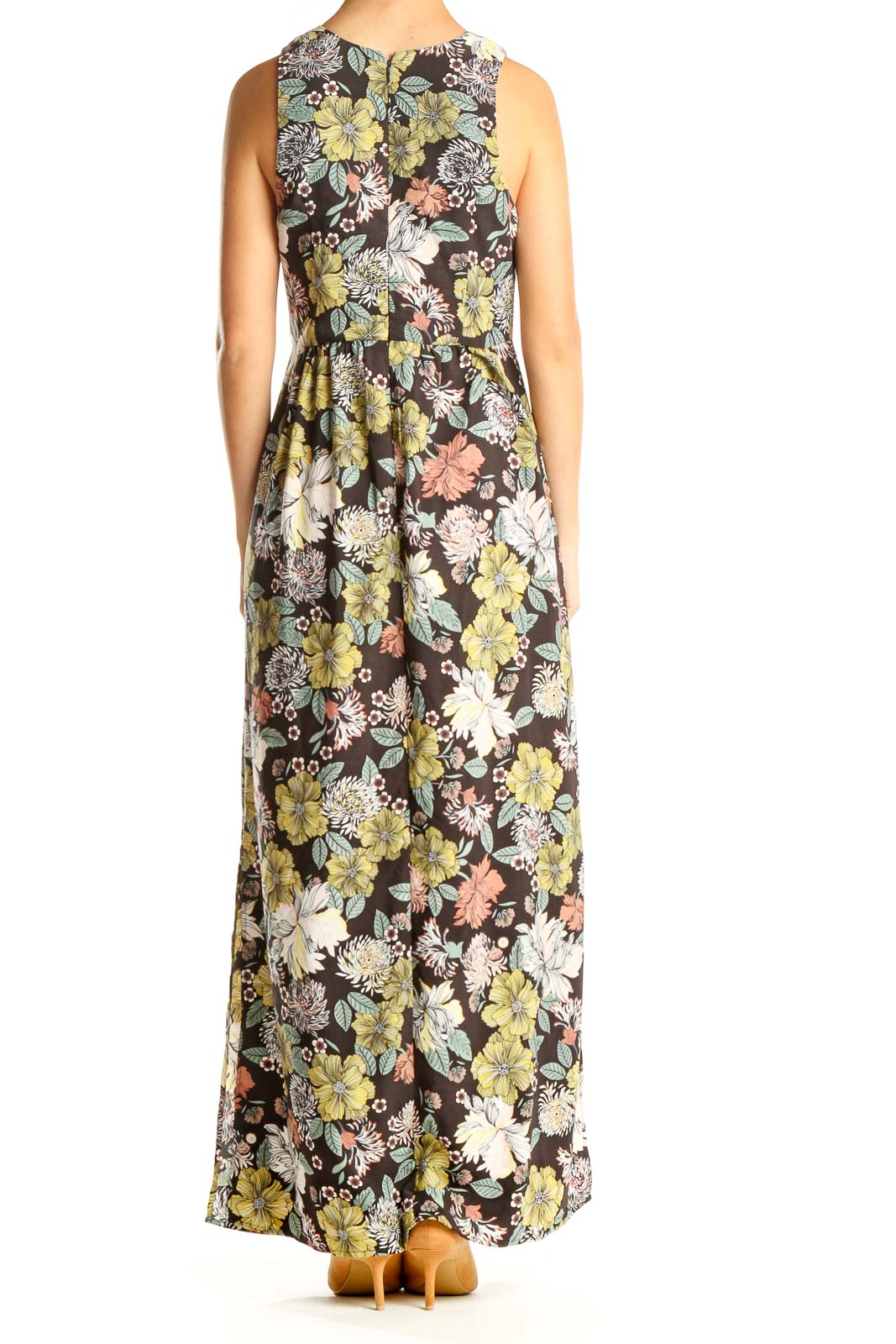 Multicolor Floral Print Bohemian Column Dress