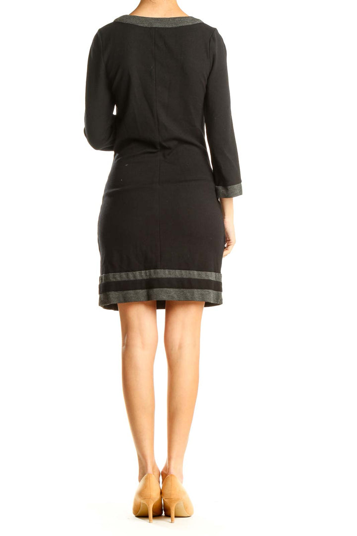 Black Gray Classic Sheath Dress