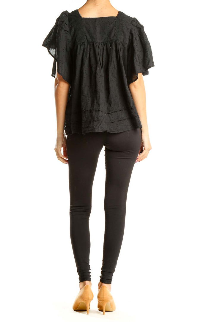 Black Chic Eyelet Lace Top