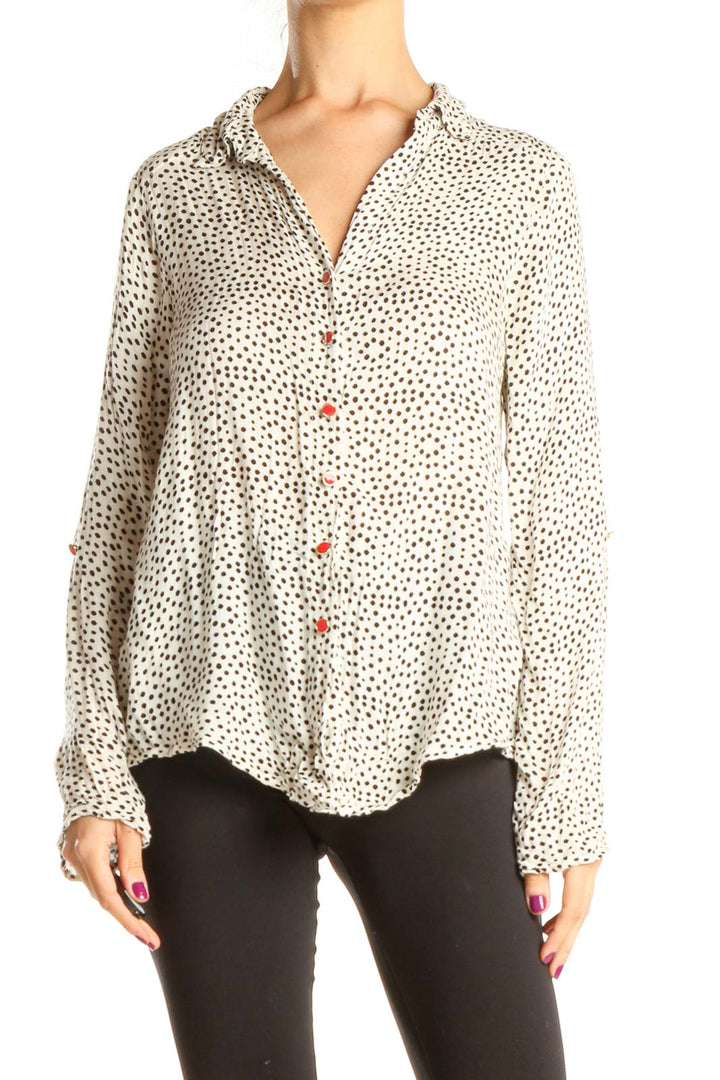 White Black Polka Dot All Day Wear Top