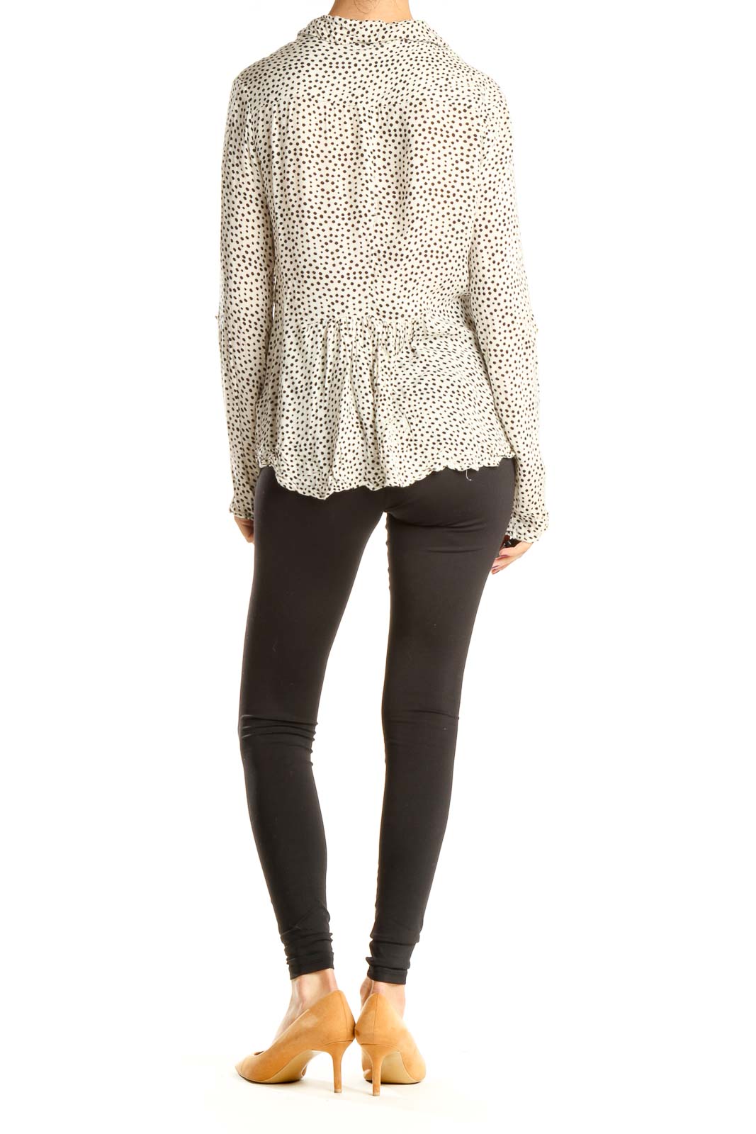 White Black Polka Dot All Day Wear Top