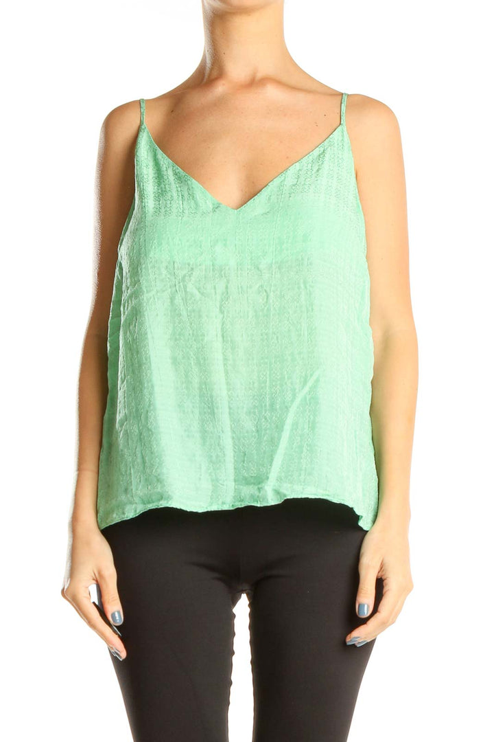 Green Printed Chic Tank Top