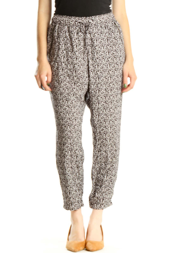 Gray Printed Bohemian Pants