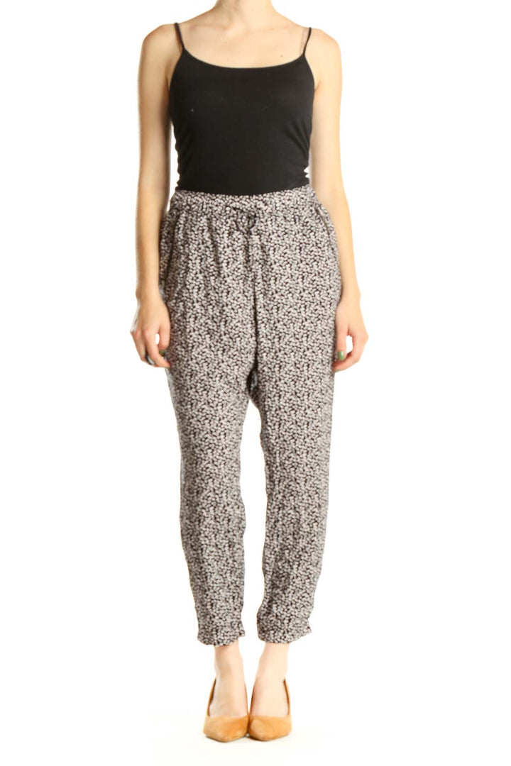 Gray Printed Bohemian Pants