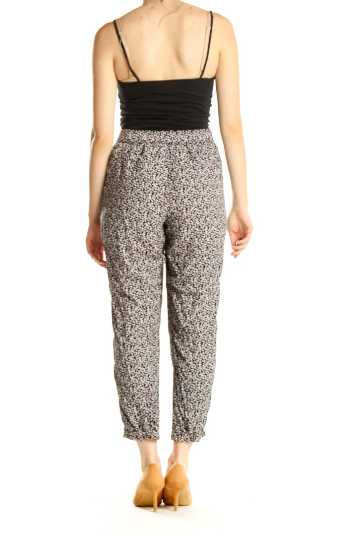 Gray Printed Bohemian Pants