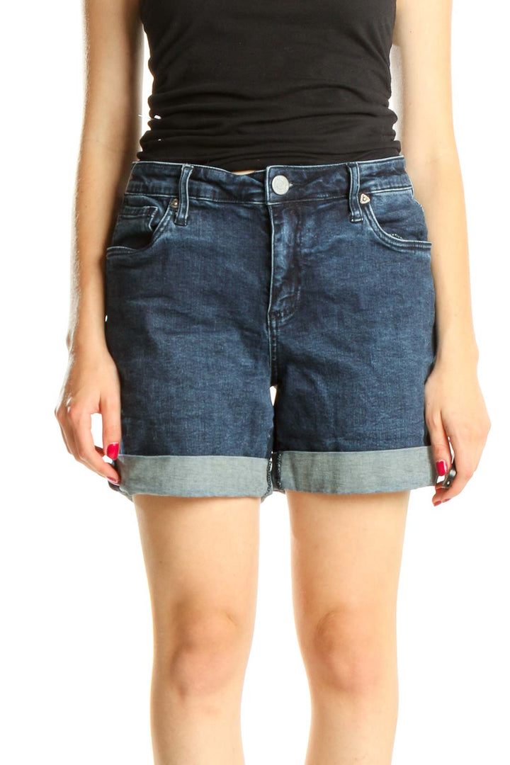 Blue Denim Casual Shorts