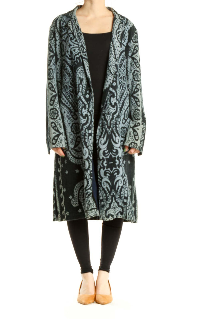 Blue Paisley Print Coat