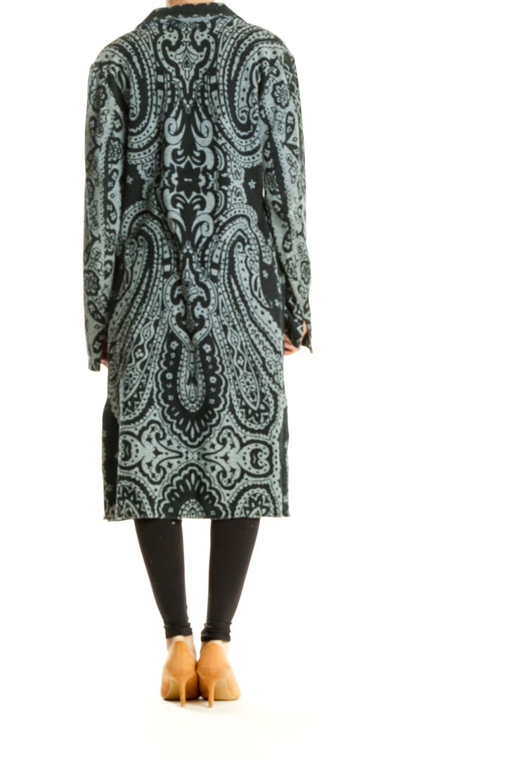 Blue Paisley Print Coat