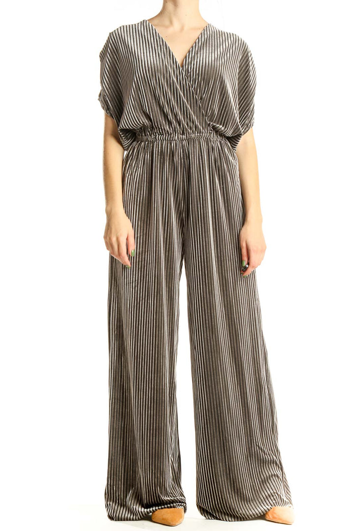 Gray Velour Jumpsuit