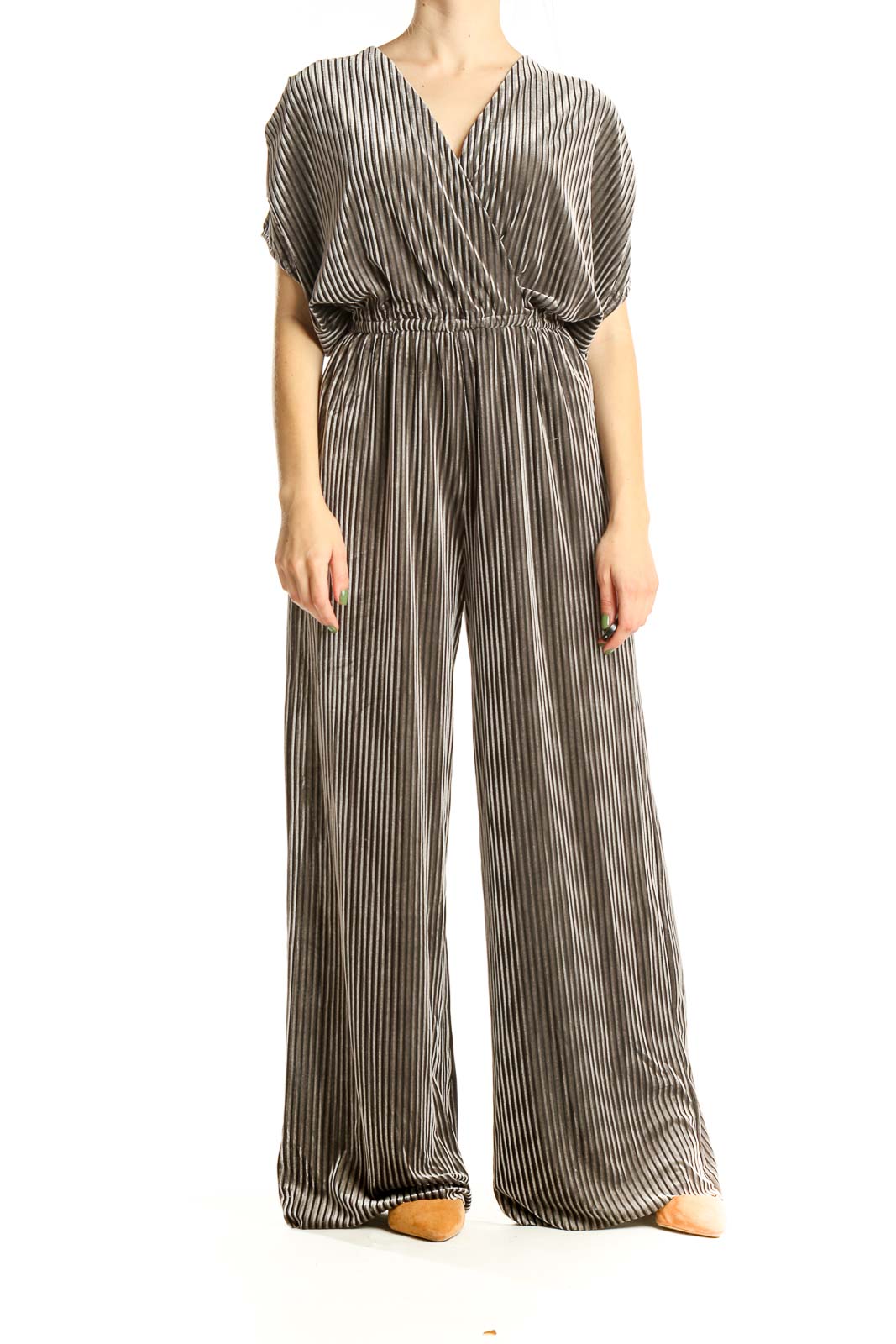 Gray Velour Jumpsuit