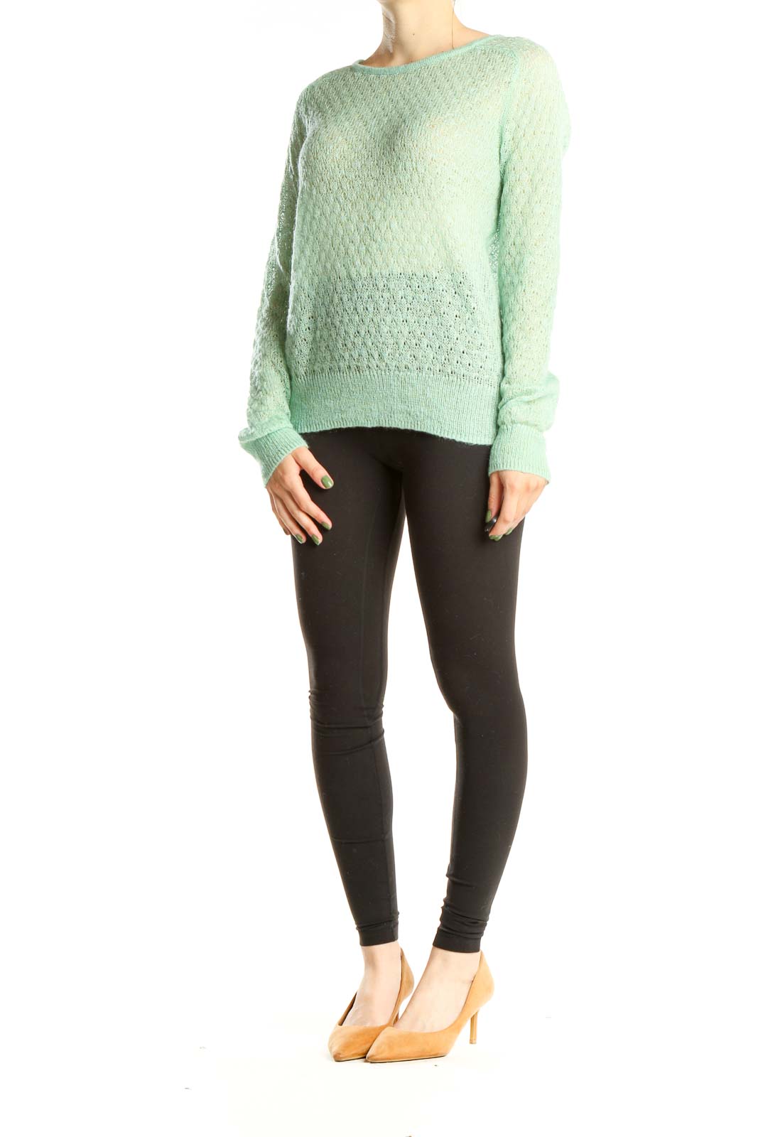 Green All Day Wear Sweater