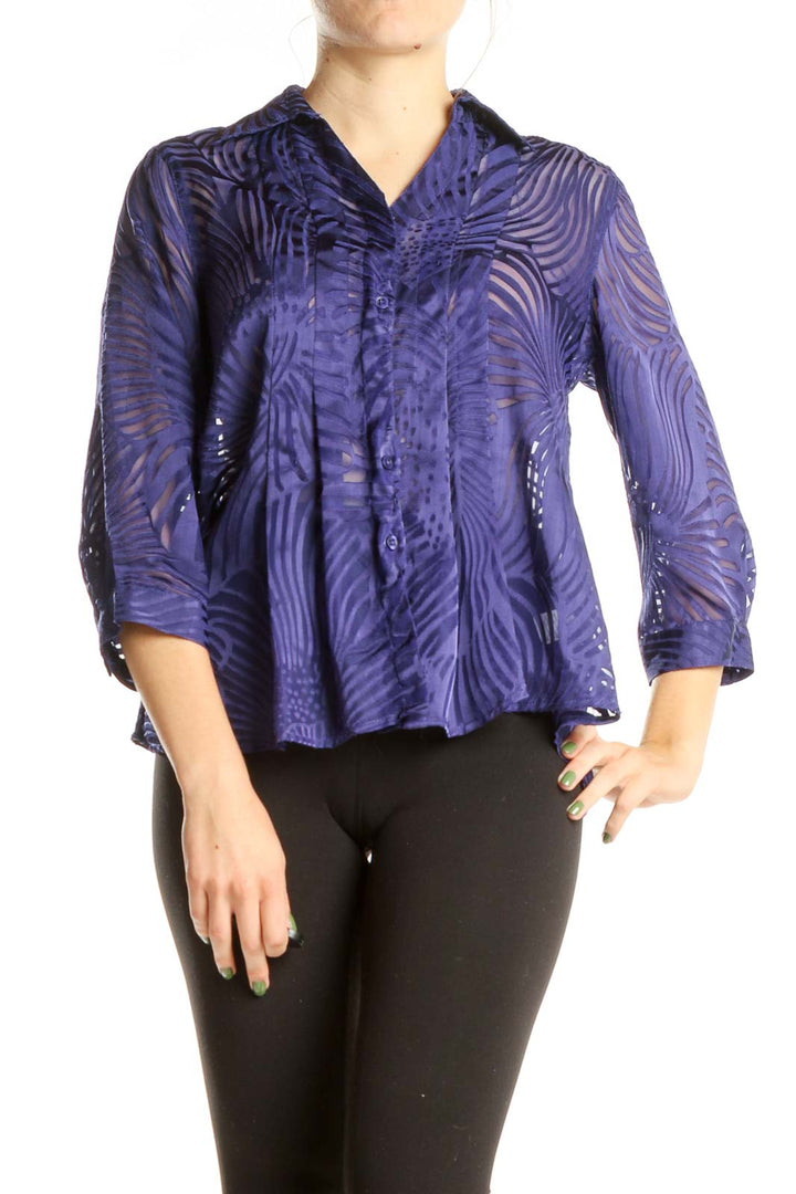 Purple Printed Retro Top