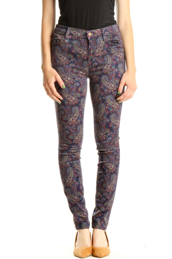 Purple Paisley Skinny Jeans