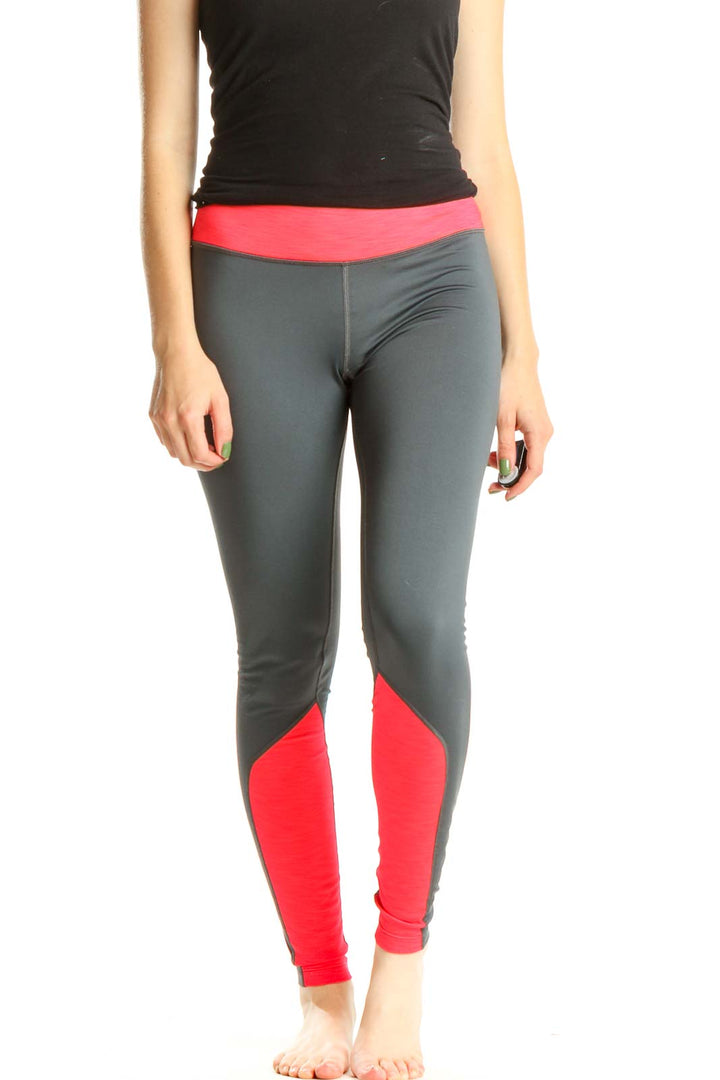 Gray Colorblock Activewear Leggings