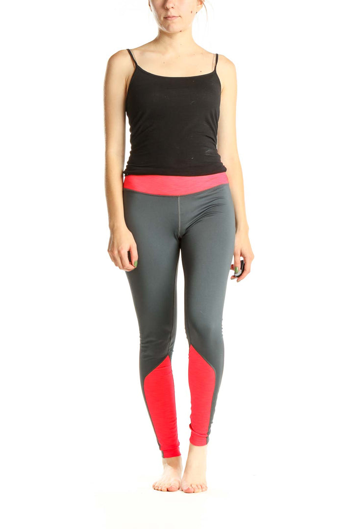 Gray Colorblock Activewear Leggings