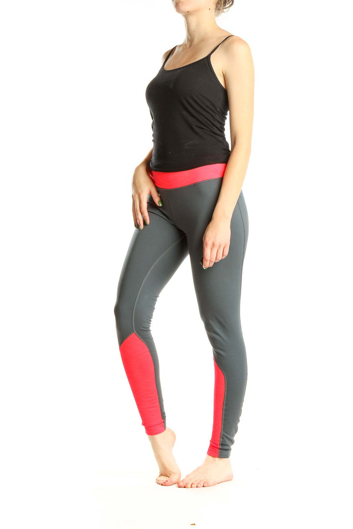 Gray Colorblock Activewear Leggings