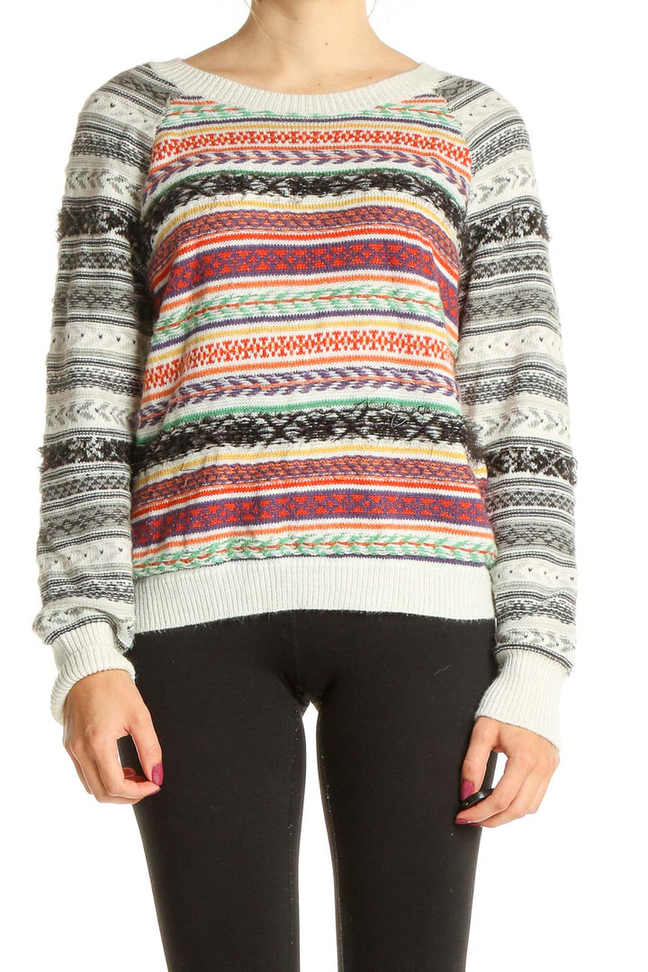 Multicolor Printed Holiday Sweater