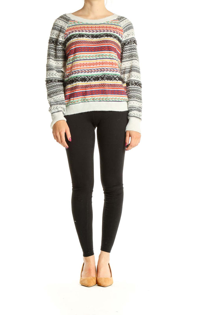 Multicolor Printed Holiday Sweater