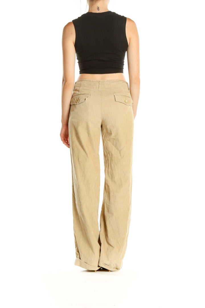 Beige Corduroy Classic Cargos Pants