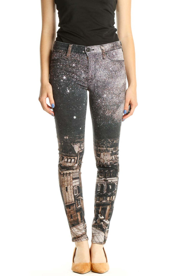 Multicolor Printed Skinny Jeans