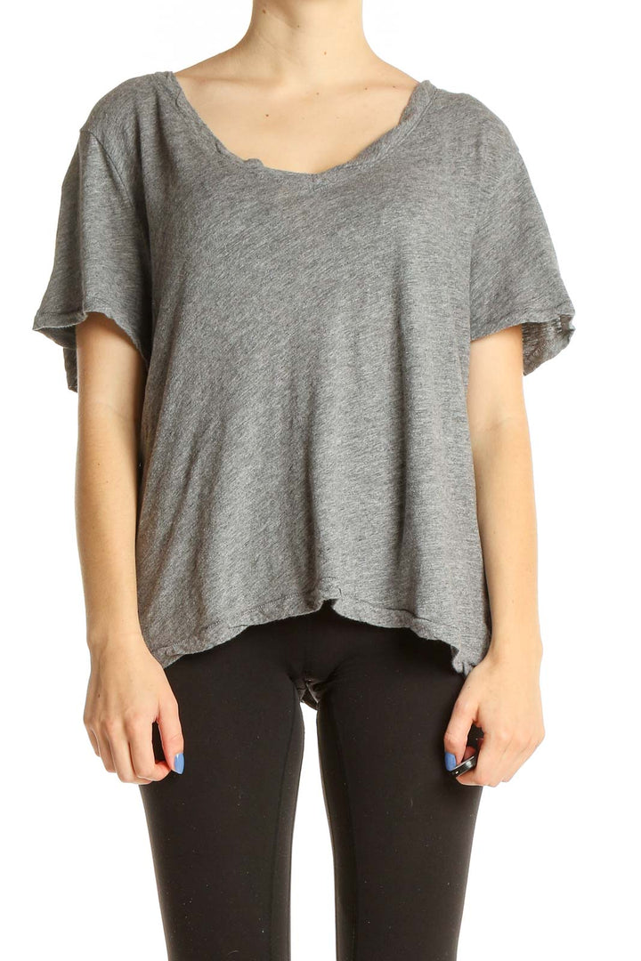 Gray Casual T-Shirt