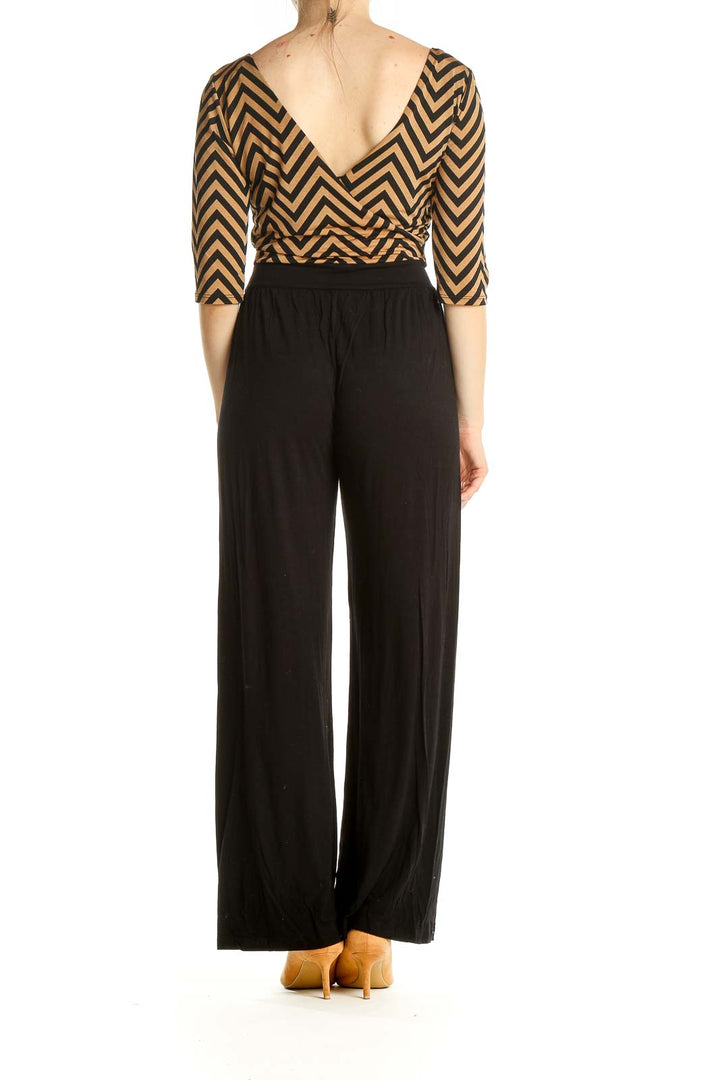 Black Chevron Print Jumpsuit