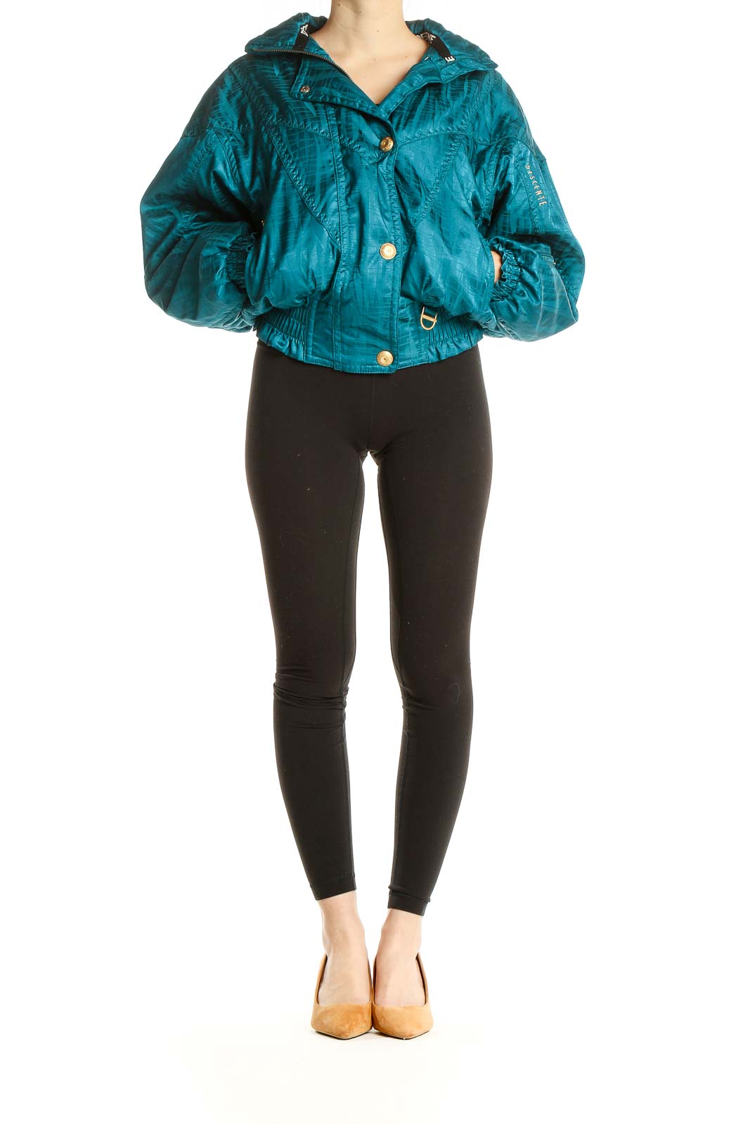 Blue Retro Puffy Winter Jacket