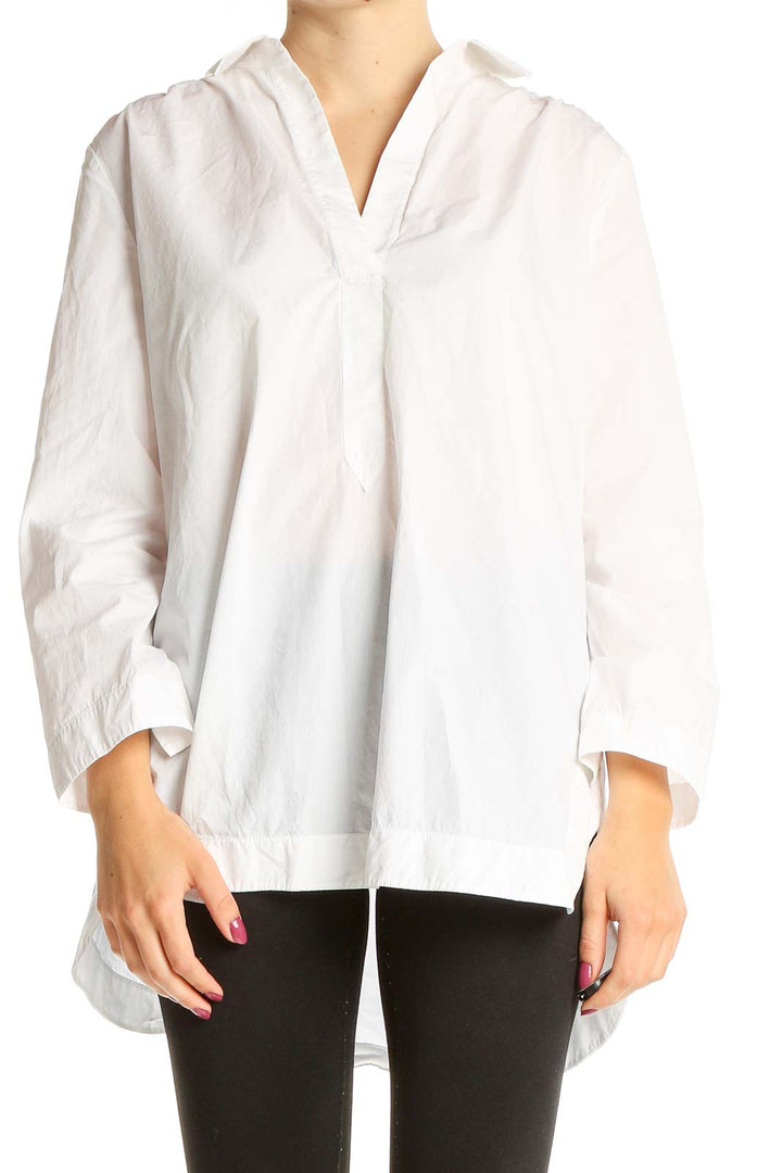 White Cotton Formal Top