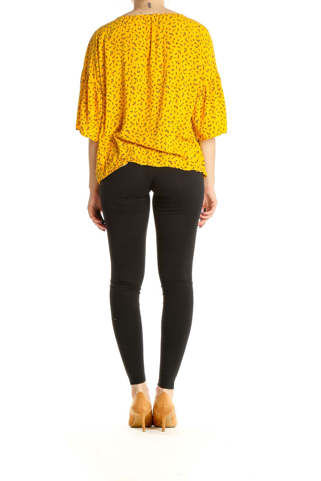 Yellow Floral Print Top