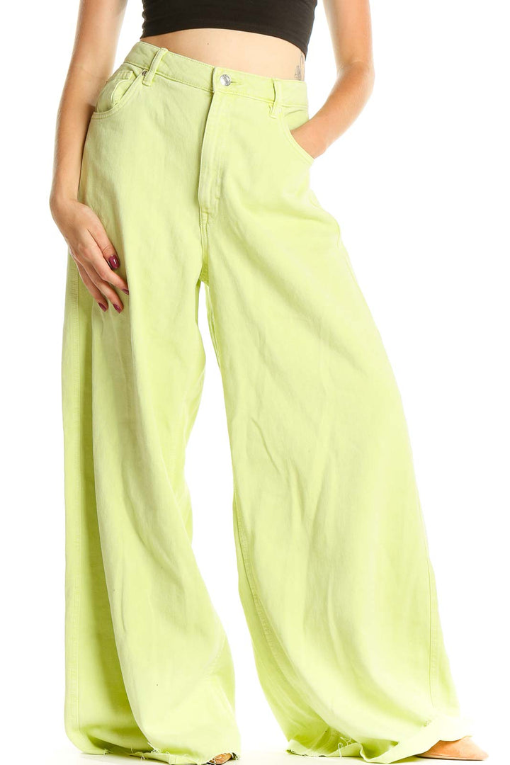 Green Wide Leg Jeans