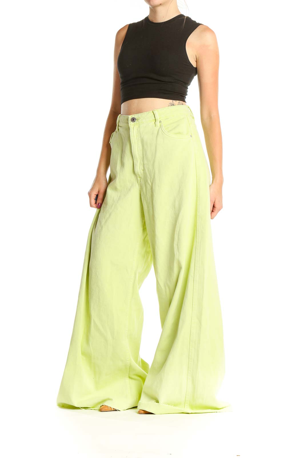 Green Wide Leg Jeans