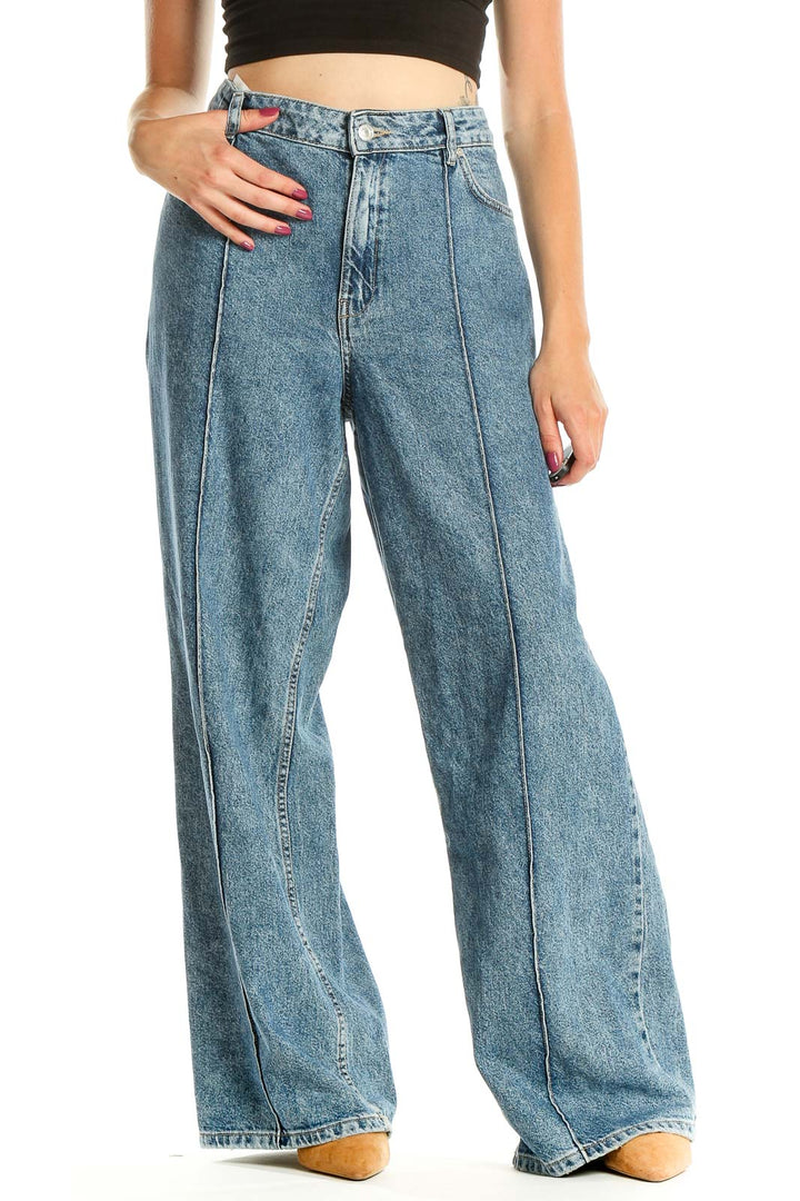 Blue Wide Leg Jeans