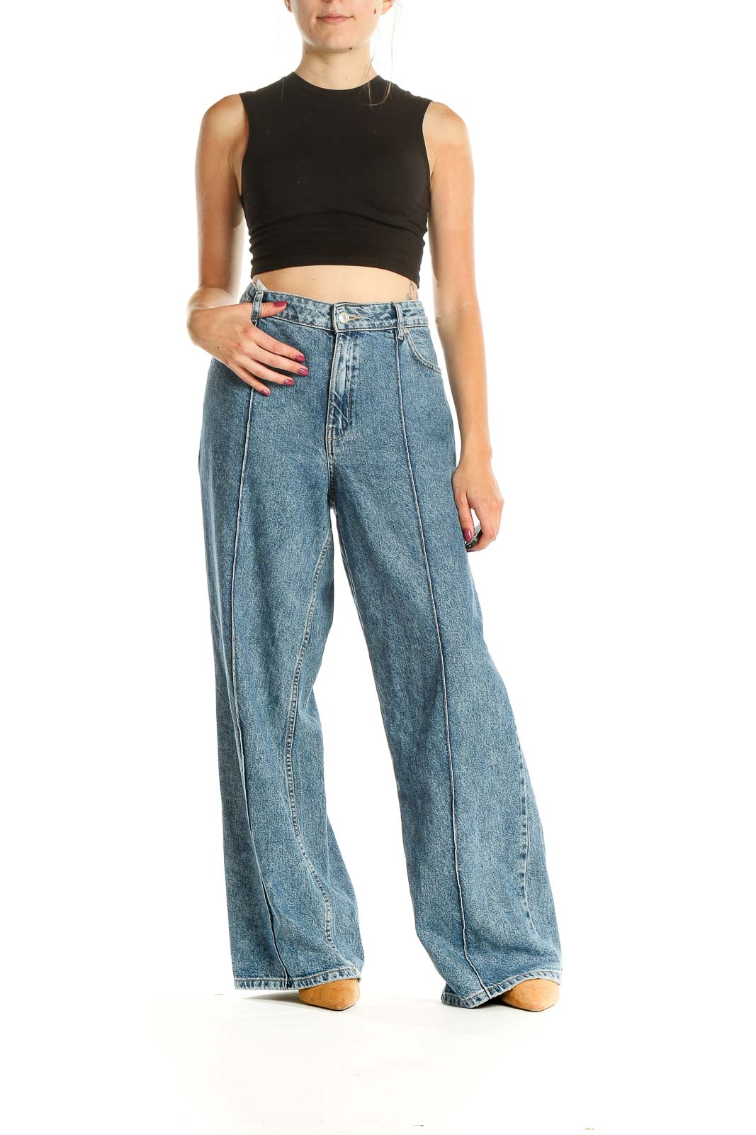 Blue Wide Leg Jeans