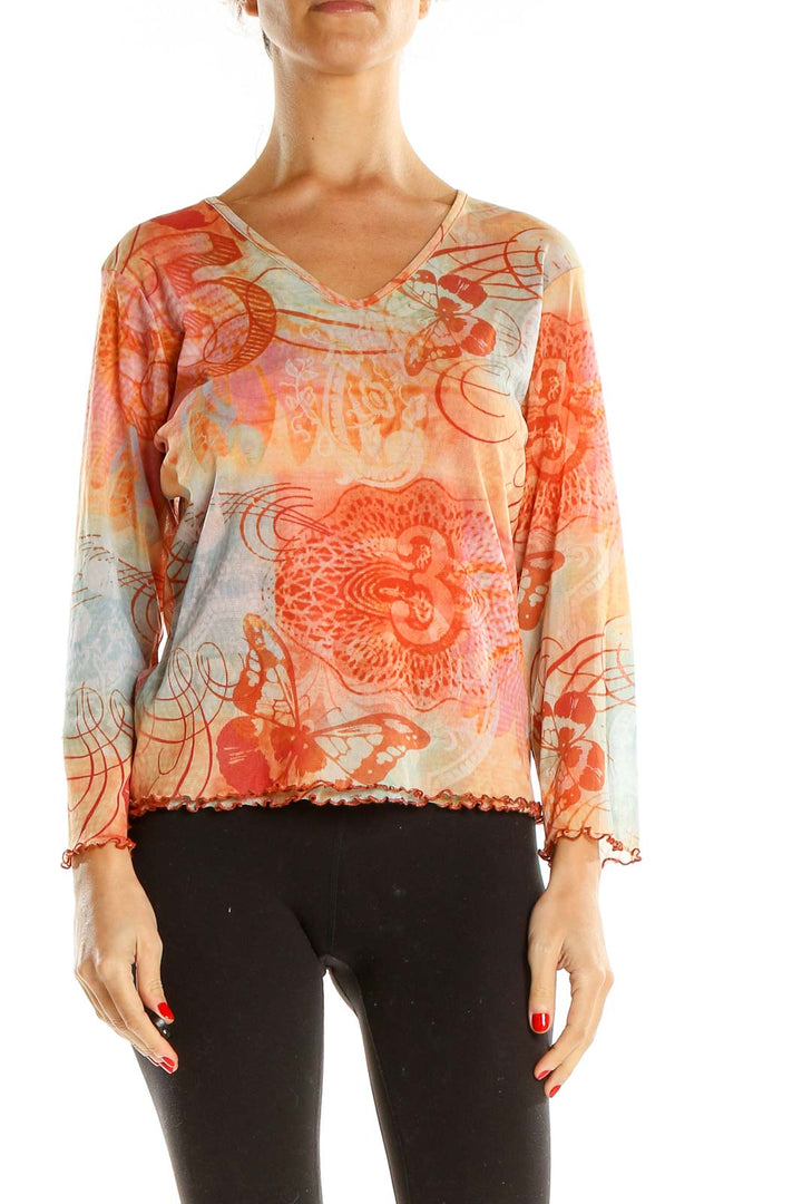 Multicolor Printed Retro Top