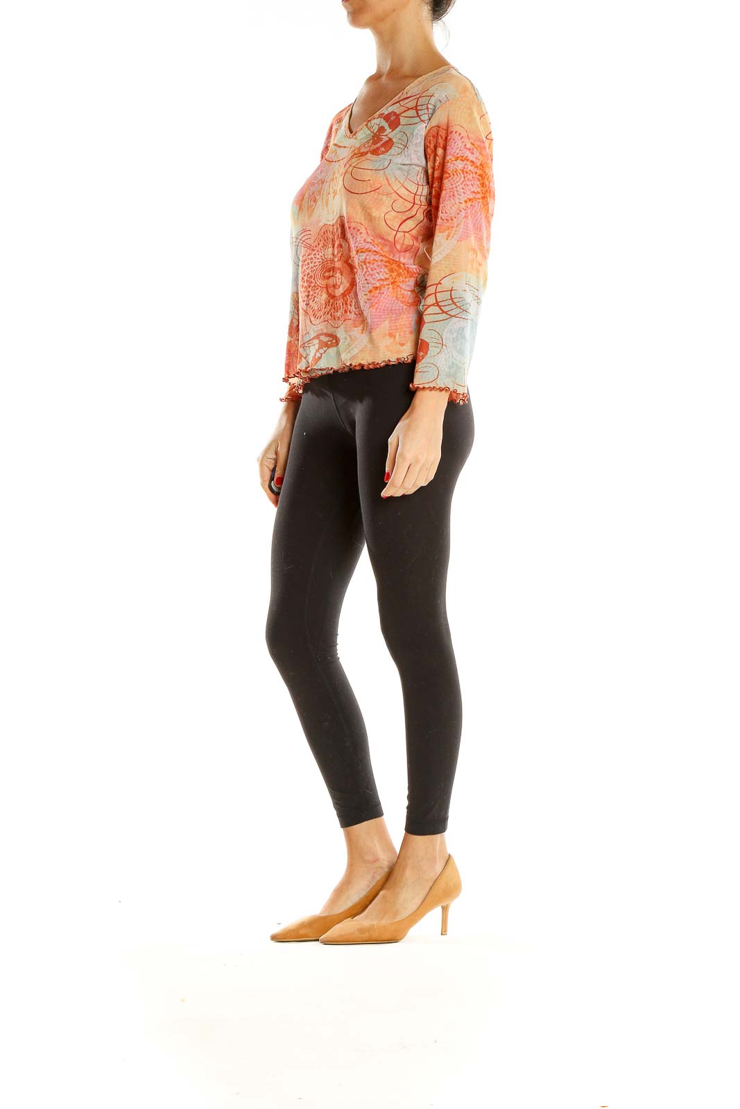 Multicolor Printed Retro Top